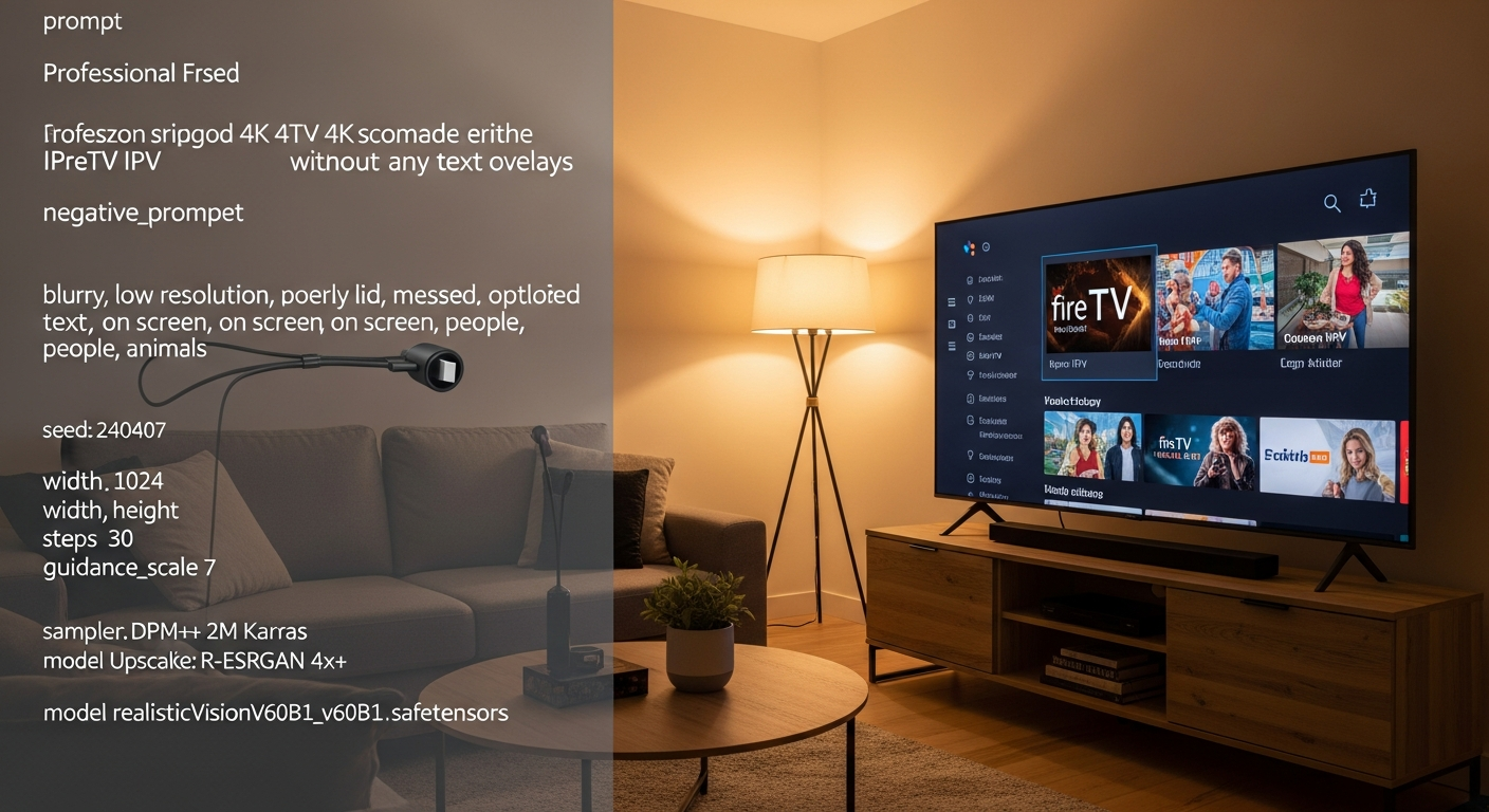 TiviMate IPTV streaming on Fire TV Stick in modern Canadian living room setup