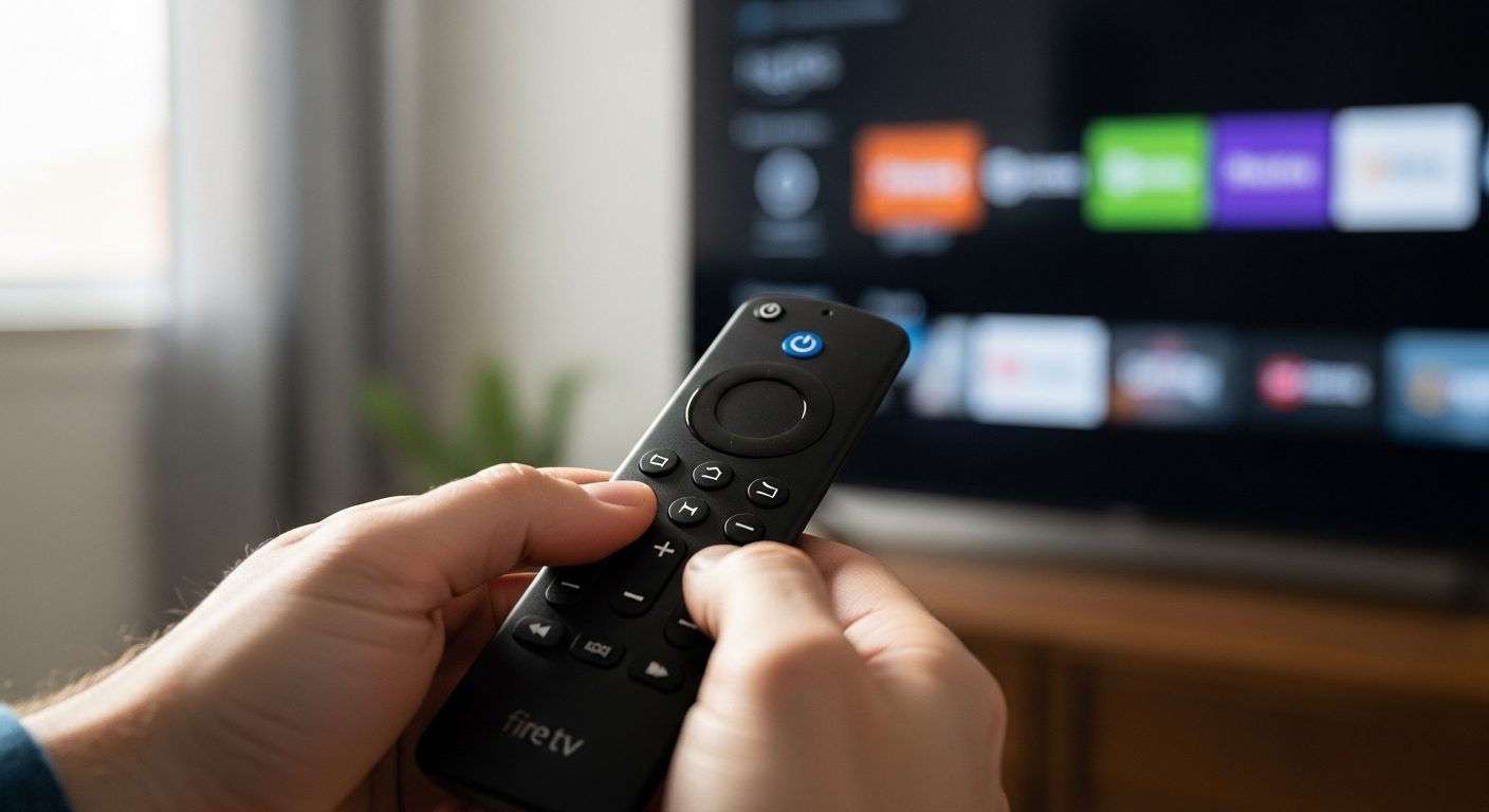 Fire TV Stick remote accessing settings for TiviMate installation requirements